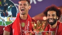 Dejan Lovren (Mitte) und Mo Salah (re.) (Bild: AFP, instagram.com/dejanlovren06)