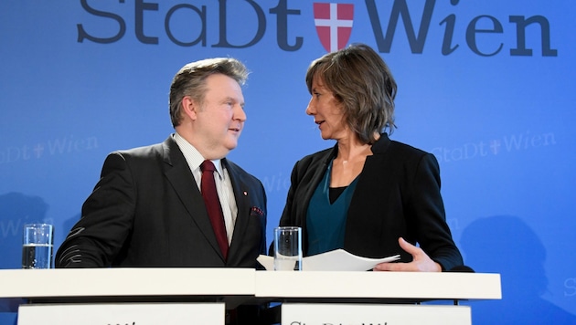 Bürgermeister Michael Ludwig (SPÖ) liegt in den Umfragen zur Wien-Wahl in Führung, Vizebürgermeisterin Birgit Hebein liegt mit den Grünen derzeit hinter der ÖVP auf Platz drei. (Bild: APA/HANS KLAUS TECHT)