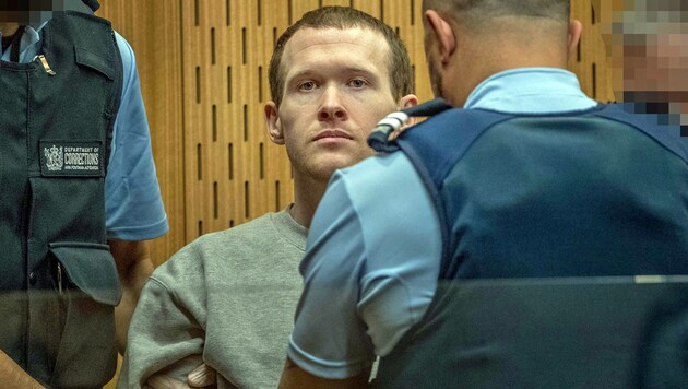 Der Rechtsextremist Brenton Tarrant hatte im Jahr 2019 zwei Moscheen in der Stadt Christchurch angegriffen und 51 Menschen erschossen. (Bild: APA/AFP/POOL/JOHN KIRK-ANDERSON)