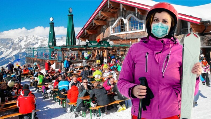 Änderungen gabe es in der Verordnung zur Maskenpflicht in Skigebieten. (Bild: stock.adobe.com, Jürgen Radspieler, Krone KREATIV)