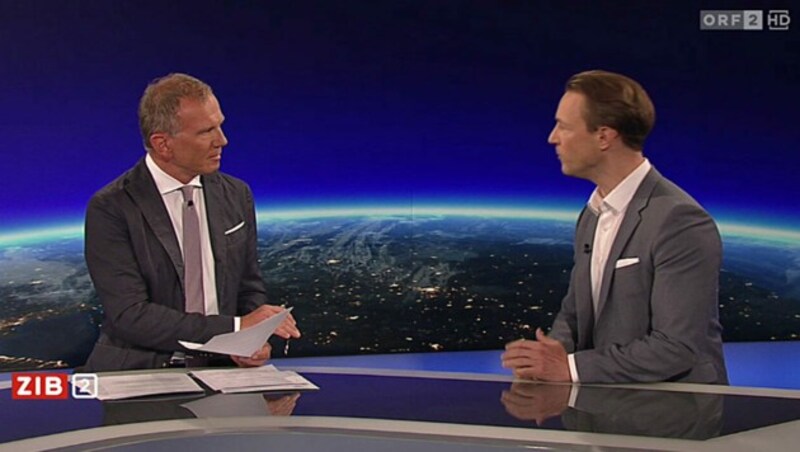 Gernot Blümel im Gespräch mit ORF-Moderator Armin Wolf (Bild: Screenshot/ORF)