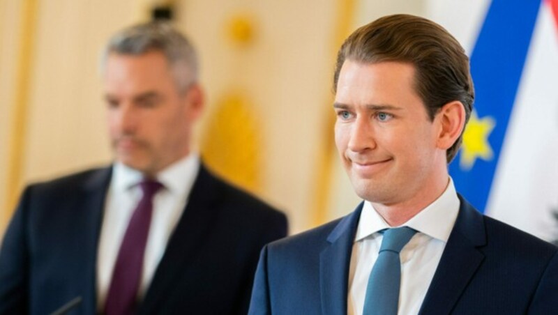 Innenminister Karl Nehammer (ÖVP) und Bundeskanzler Sebastian Kurz (ÖVP) (Bild: APA/GEORG HOCHMUTH)