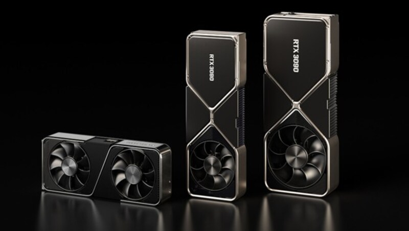 Nvidias „Ampere“-Generation: Geforce RTX 3070, 3080 und 3090 (Bild: Nvidia)