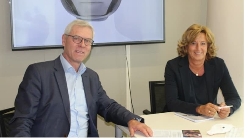 Johann Harer (Humantechnologiecluster) und Christa Zengerer (Autocluster Styria) (Bild: Andrea Dettenweitz)