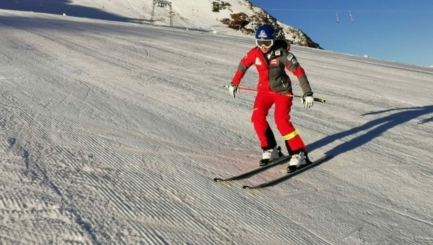 Vorarlbergs letzte Siegerin einer Weltcupabfahrt, Christine Scheyer, wagte nach einer mehrmonatigen Verletzungspause in Sölden ihre ersten Schwünge. (Bild: Österreichischer Skiverband)