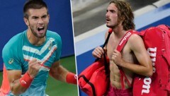 Borna Coric (li.) und Stefanos Tsitsipas (Bild: AP)