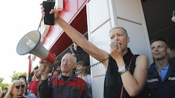 Die weißrussische Oppositionsführerin Maria Kolesnikowa bei einer Demonstration in Minsk (Bild: AP/Dmitri Lovetsky)