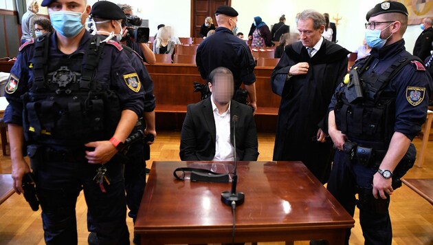 Der Angeklagte mit Anwalt Wolfgang Blaschitz (Bild: APA/ROBERT JAEGER)