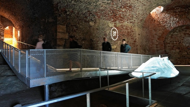 Absoluter Höhepunkt des neuen Museums: Das multimedial bespielte Modell des Schloßbergs (Bild: Sepp Pail)