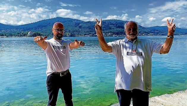 Die Initiatoren des Seenvolksbegehrens, Gerhard Godescha und Walter Polesnik. Ihr Anliegen wurde im Landtag beschlossen. (Bild: Kerstin Wassermann)