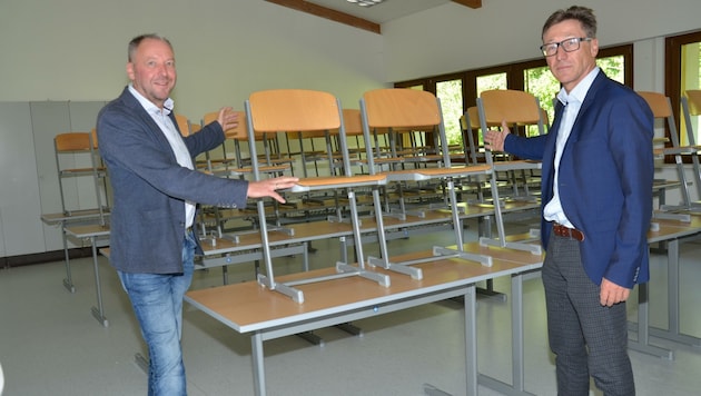 Wolfgang Winkler (l.) und Werner Hohenrainer: Hier werden die Debütanten sitzen. (Bild: Daum Hubert)