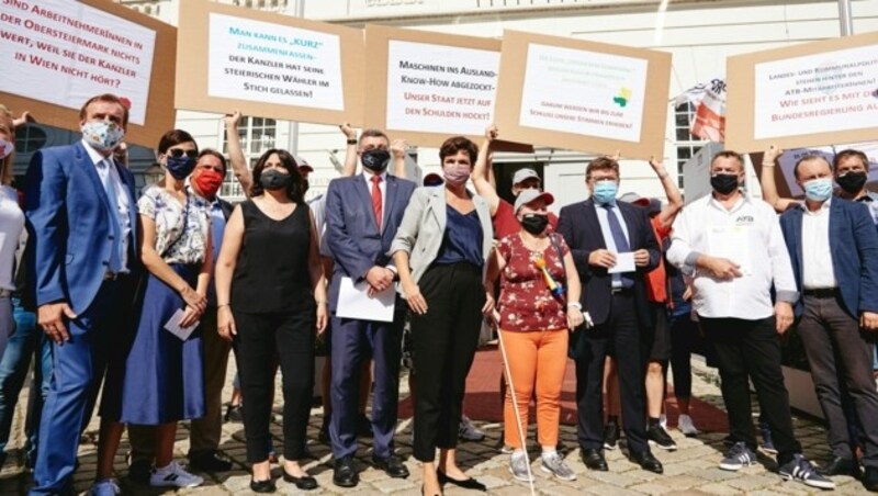 SPÖ-Chefin Pamela Rendi-Wagner unterstützte den ATB-Protest in Wien (Bild: Visnjic)