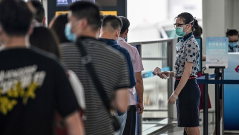 Der Flughafen in Wuhan (Bild: AFP)