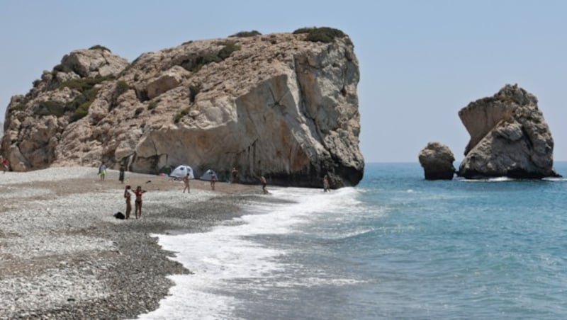 Petra Tou Romiou auch bekannt als Felsen der Aphrodite im Südwesten von Zypern (Bild: AFP)