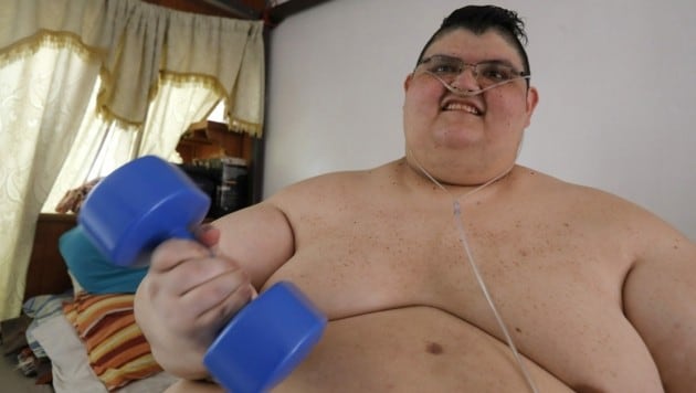Der Mexikaner Juan Pedro Franco galt mit 595 Kilogramm als dickster Mann der Welt - bis er durch hartes Training und zwei Operationen mehr als 200 Kilogramm verlor. (Bild: AFP )