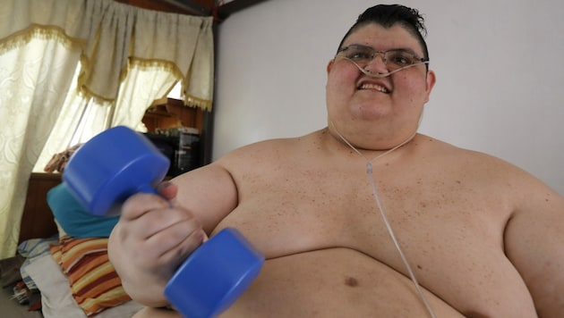 Der Mexikaner Juan Pedro Franco galt mit 595 Kilogramm als dickster Mann der Welt - bis er durch hartes Training und zwei Operationen mehr als 200 Kilogramm verlor. (Bild: AFP)