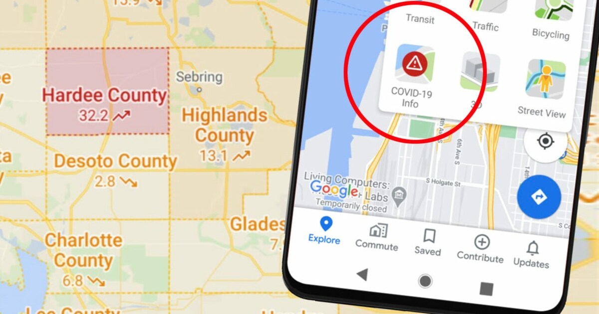 Neue KartenEbene Google Maps zeigt jetzt Corona