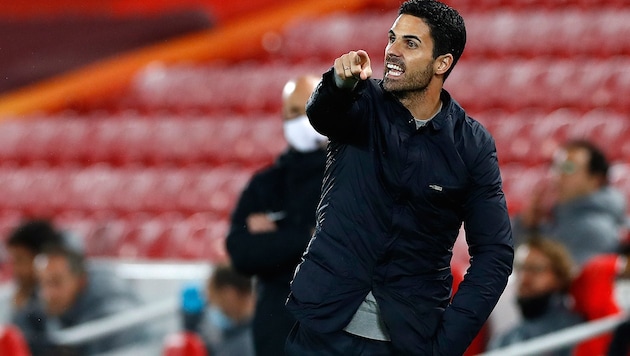 Mikel Arteta has four names on his wish list. (Bild: APA/AFP/POOL/JASON CAIRNDUFF)