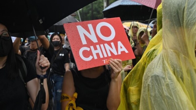 China hat aber auch immer mehr Gegenwind, wie hier in Taiwan. (Bild: AFP)