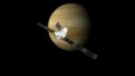 Die Raumsonde „BepiColombo“ beim Vorbeiflug an der Venus (Bild: ESA/ATG medialab)