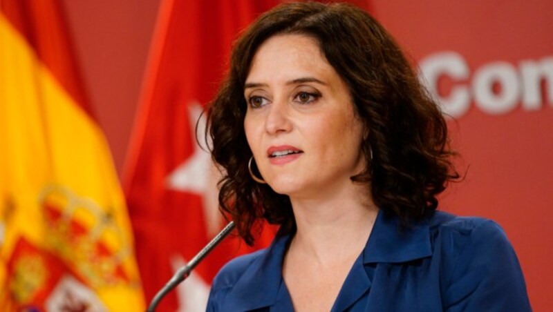 Regionalpräsidentin Isabel Diaz Ayuso (Bild: APA/AFP/COMUNIDAD DE MADRID/Handout)