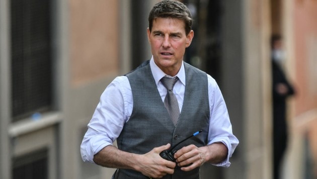 Tom Cruise bei Dreharbeiten seines neuesten „Mission: Impossible“-Streifens in Rom (Bild: AFP)