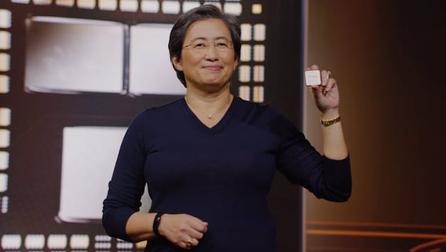 AMD-Chefin Lisa Su präsentiert den neuen Ryzen-5000-Prozessor. (Bild: AMD)