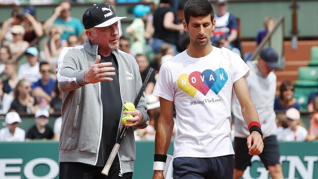 Boris Becker (li.) und Novak Djokovic (Bild: GEPA)