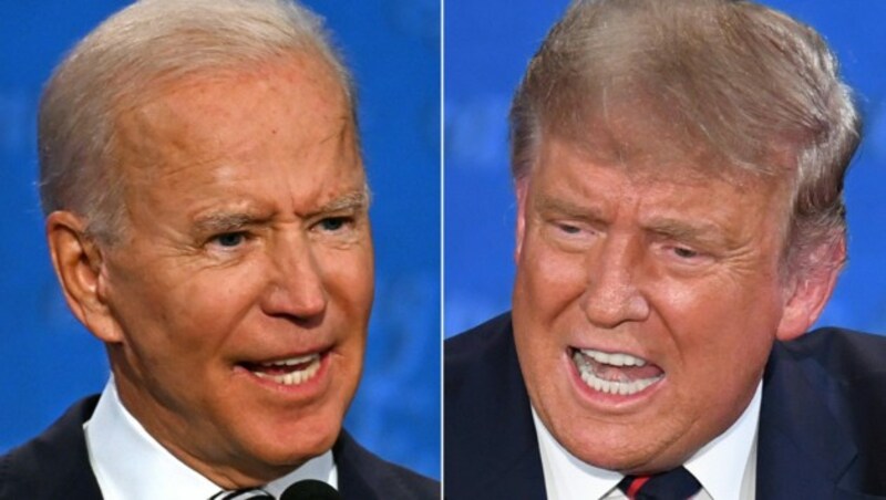 Joe Biden und Donald Trump stellten bei der ersten TV-Debatte unter Beweis, dass sich die gegenseitigen Sympathien in Grenzen halten. (Bild: AFP)