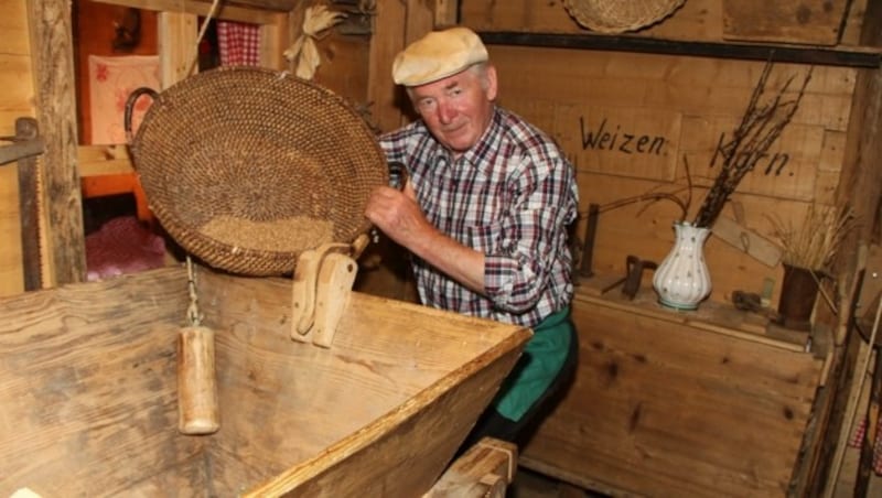 Peter Fürbass in der Mühle (Bild: Fürbass Josef)