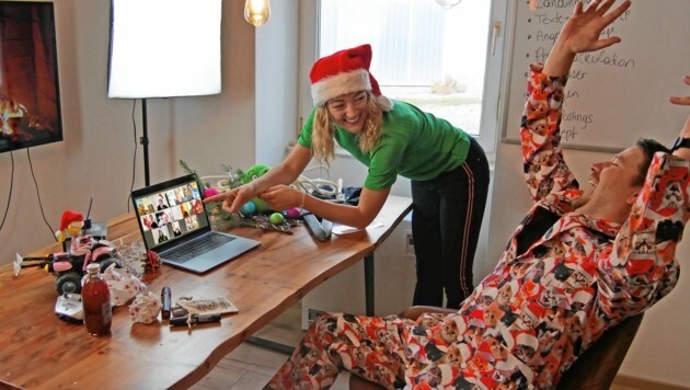 So kann die Firmen-Weihnachtsfeier im Netz aussehen (Bild: Teamazing)