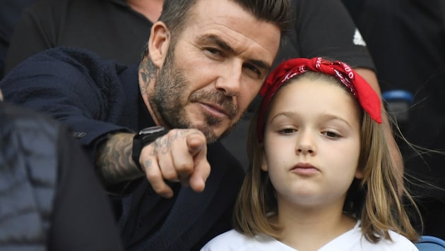 David Beckham mit Tochter Harper (Bild: AFP)
