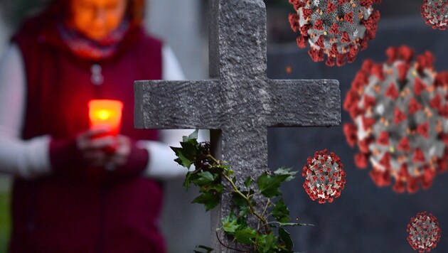 Gemeinsame Friedhofsbesuche sollten möglichst auf die Mitglieder des eigenen Haushalts beschränkt bleiben. (Bild: stock.adobe.com, AP, Krone KREATIV)