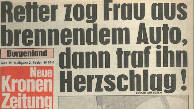 Die Schlagzeile der ersten echten Burgenland-Ausgabe. Erschienen am 7. April 1986. (Bild: Krone Archiv)