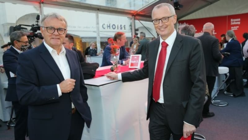  Landeshauptmann a.D. Hans Niessl mit Chefredakteur Klaus Herrmann (Bild: Groh Klemens)