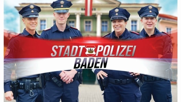 Diesem Quartett der Stadtpolizei in Baden kann man bald über die Schulter schauen. (Bild: ATV)