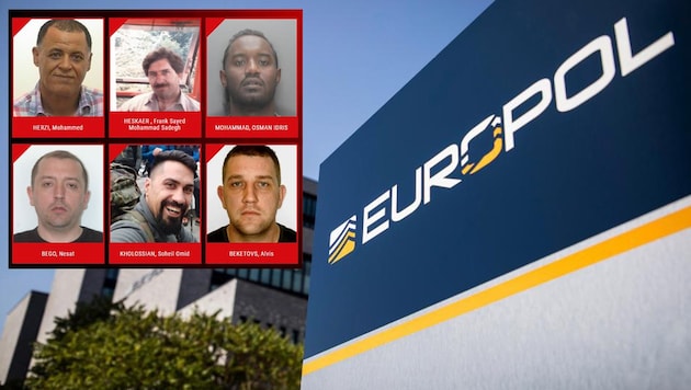 (Bild: Europol, Screenshot eumostwanted.eu, Krone KREATIV)