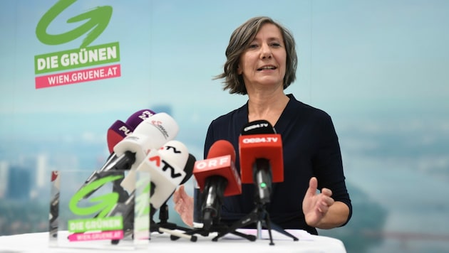 Birgit Hebein bleibt weiterhin Parteichefin der Wiener Grünen, verzichtet aber auf ihr Mandat. (Bild: APA/Helmut Fohringer)
