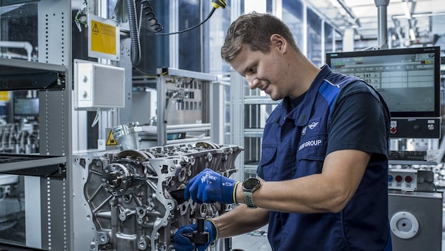 50 Automatikstationen mit Robotern und 65 Handarbeitsplätze umfasst die neue Benzinmotoren-Linie. (Bild: BMW Group Werk Steyr)