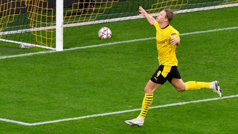 Erling Haaland zählt zu den großen Vorbildern des Salzburgers Benedikt Pichler (Bild: APA/AFP/POOL/Martin Meissner)