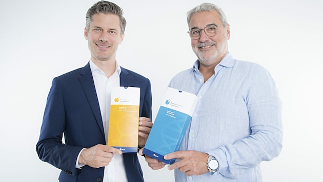Gerhard Feilmayr (r.) aus Linz und Dominik Flener gründeten die Marke igevia, die ihr Portfolio nach dem zuerst auf den Markt gebrachten Allergietest nun um einen Check für den Stoffwechsel erweiterte. (Bild: Scientific DX)