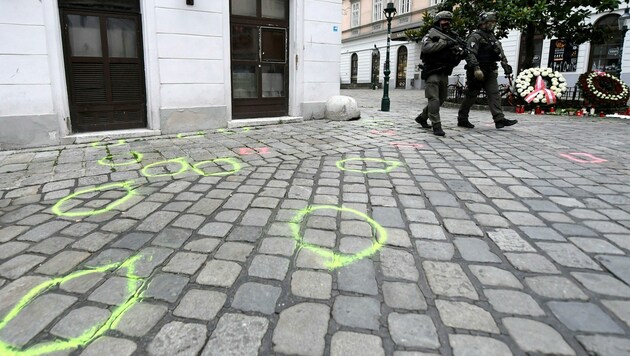 Soldaten des Bundesheeres am 4.11.2020 in der Wiener Innenstadt (Bild: APA/Helmut Fohringer)