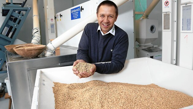 So fröhlich lacht Ewald Fröhlich, wenn er seinen herrlichen Reis produziert (Bild: Christian Jauschowetz)