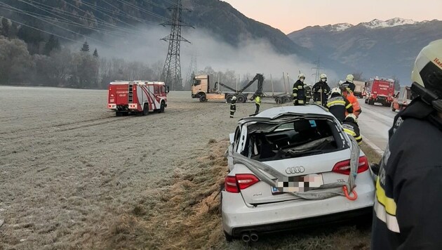 In den Unfall waren drei Autos und ein Lkw verwickelt. (Bild: FF Obervellach)