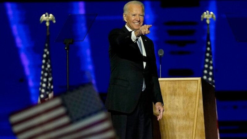 Joe Biden bei seiner Siegesrede (Bild: AP)