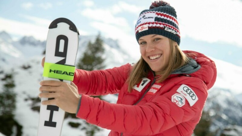 Happy Mäggy: Platz zehn am Jenner ist ihr bislang bestes Europacup-Ergebnis in einem Riesentorlauf. (Bild: Maurice Shourot)