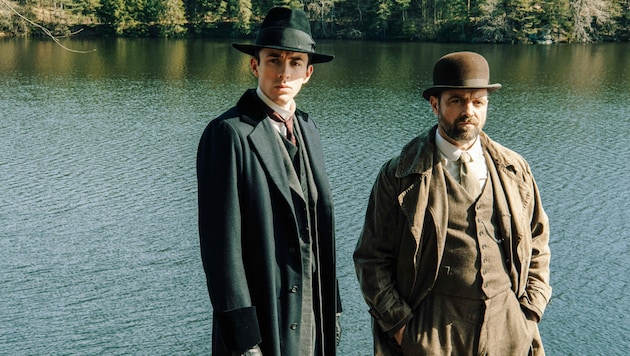 „Vienna Blood“, „Der verlorene Sohn“. Im Bild: Matthew Beard (Max Liebermann), Juergen Maurer (Oskar Rheinhardt). (Bild: ORF)