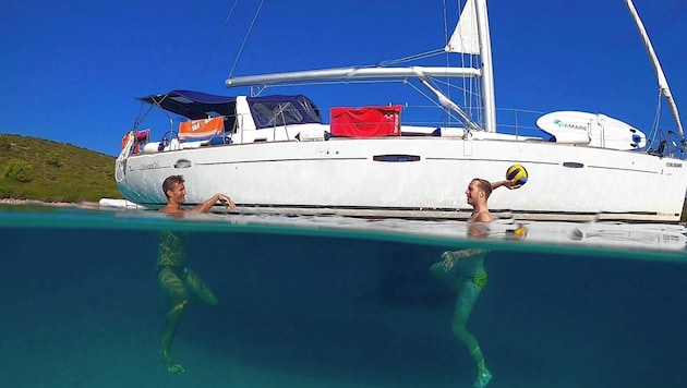 Die WBV-Graz-Wasserballer trainierten notgedrungen in der Adria (Bild: Gert Lang)