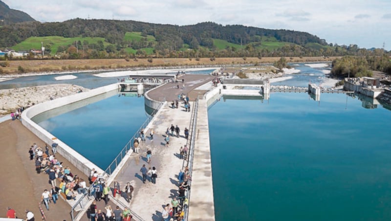 Das topmoderne Wasserkraftwerk am Feldkircher Illspitz (Bild: Dietmar Mathis )