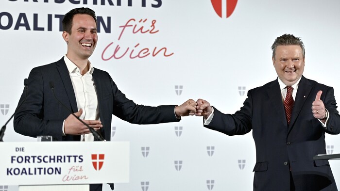 Christoph Wiederkehr (links) mit Michael Ludwig
